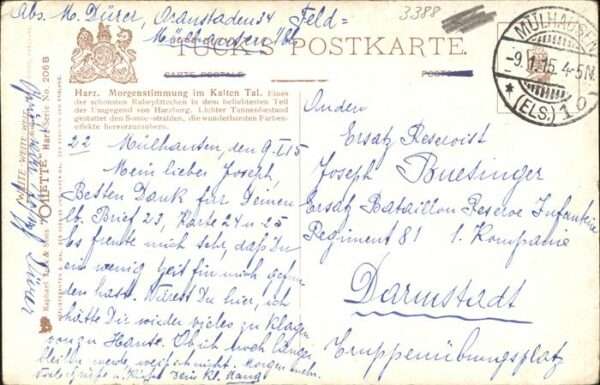 Verlag Tucks Oilette Nr. 206 B Harz Morgenstimmung im Kalten Tal – Bild 2