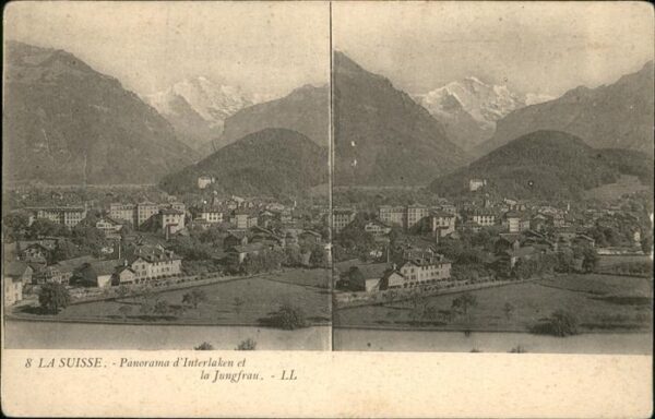 Stereoscopkarte Interlaken Jungfrau