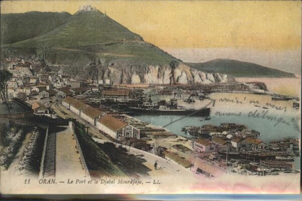 Oran Algerie Le Port et le Djebel Mourdjajo Hafen Sc