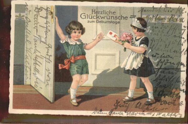 Geburtstag Blumen Brief Hausmädchen
