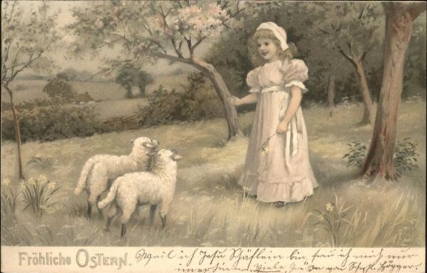 Schafe Ostern Mädchen Meissner-und-Buch-Verlag