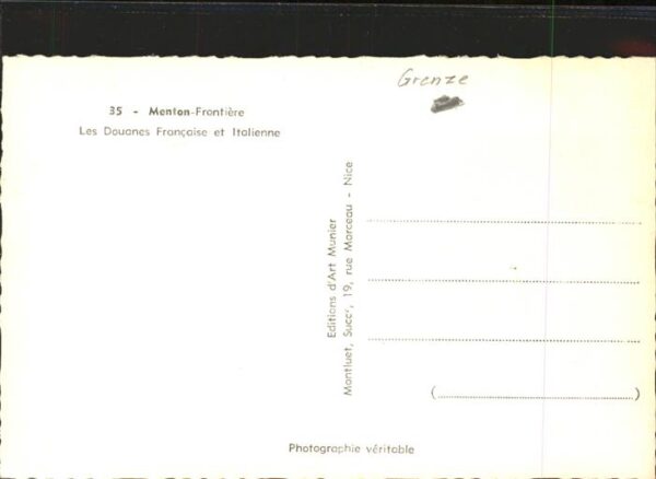 Zoll Grenze Douane Grenze Menton Frontiere Frankreich-Ital – Bild 2