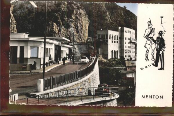 Zoll Grenze Douane Grenze Menton Frankreich-Italien