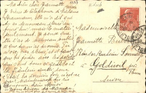 Kuenstlerkarte E. Colombon Nr. 20 Bett Hund schlafen – Bild 2
