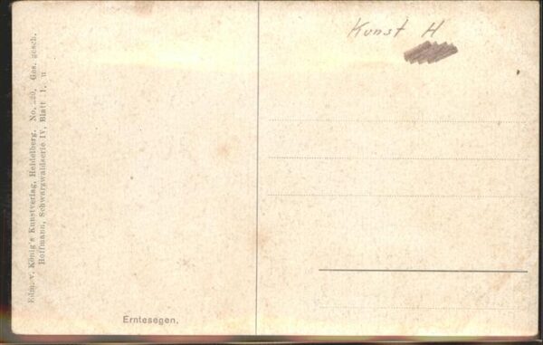 Hoffmann Heinrich Erntesegen Serie IV Blatt 1 Heuwagen – Bild 2