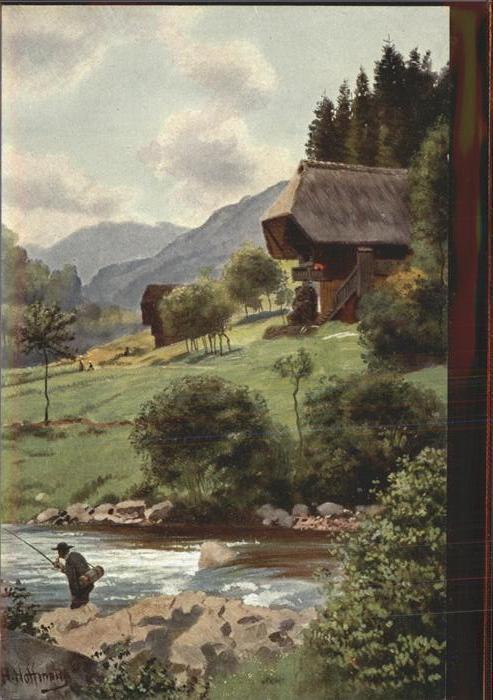 Hoffmann Heinrich Nr. 4 Wolfach Forellenangler Schwarzwal