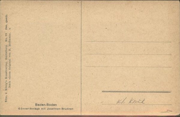 Hoffmann Heinrich Nr. 93 Baden-Baden Gönner-Anlage Josefi – Bild 2