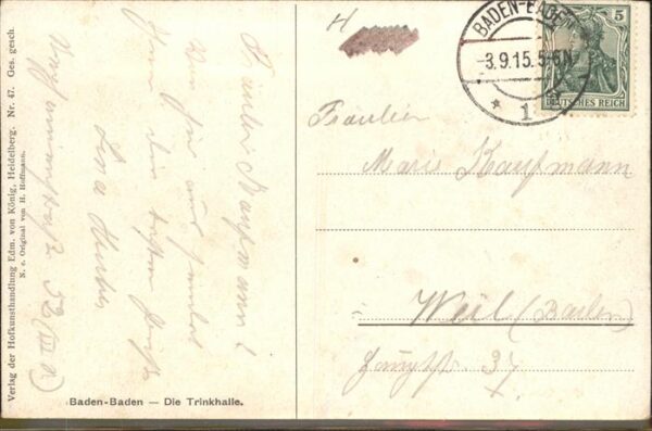 Hoffmann Heinrich Nr. 47 Baden-Baden Trinkhalle – Bild 2