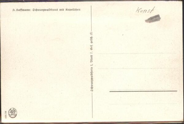 Hoffmann Heinrich Schwarzwaldhaus Kapellchen Serie I Blat – Bild 2