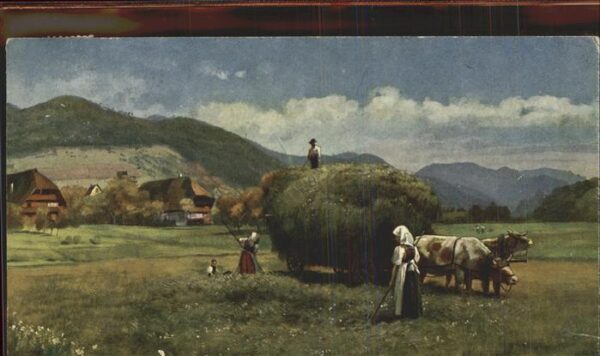 Hoffmann Heinrich Heuernte Schwarzwald Kühe Serie I Blatt