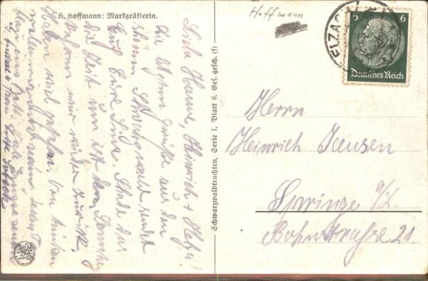 Hoffmann Heinrich Markgräflerin Tracht Serie I Blatt 6 – Bild 2