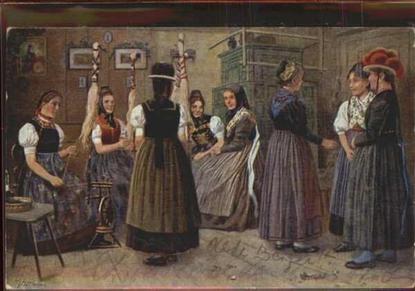 Hoffmann Heinrich Nr. 248 Spinnstube Schwarzwald Trachten