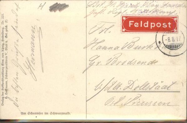 Hoffmann Heinrich Nr. 225 Schurmsee Schwarzwald Reh – Bild 2