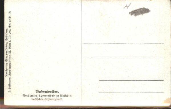 Hoffmann Heinrich Nr. 200 Badenweiler Schwarzwald Serie I – Bild 2