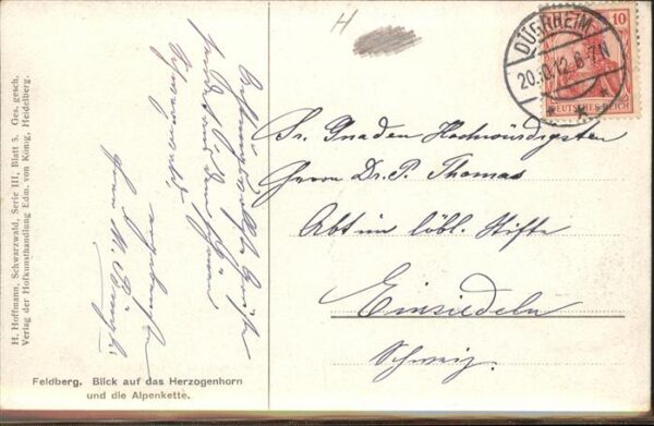 Hoffmann Heinrich Feldberg Herzogenhorn Alpenkette Schwar – Bild 2