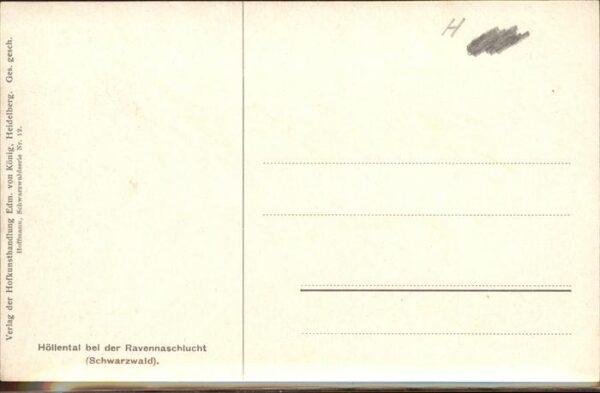 Hoffmann Heinrich Nr. 12 Höllental Ravennaschlucht Schwar – Bild 2