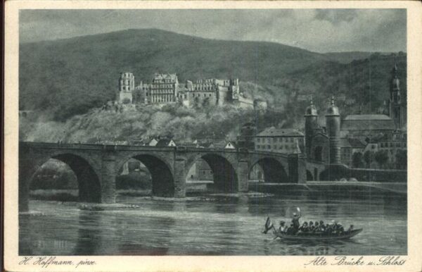 Hoffmann Heinrich Nr. 7361 Heidelberg Alte Brücke Schloss