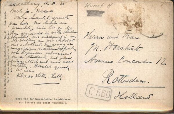 Hoffmann Heinrich Nr. 451 Heidelberg Neuenheimer Landstra – Bild 2