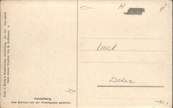 Hoffmann Heinrich Nr. 804 Heidelberg Schloss Hirschgasse – Bild 2