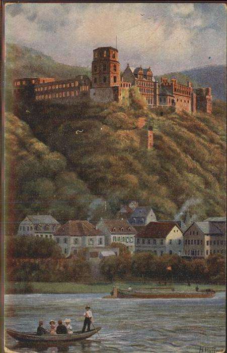 Hoffmann Heinrich Nr. 804 Heidelberg Schloss Hirschgasse