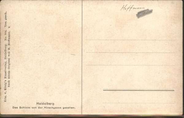 Hoffmann Heinrich Nr. 804 Heidelberg Schloss Hirschgasse – Bild 2