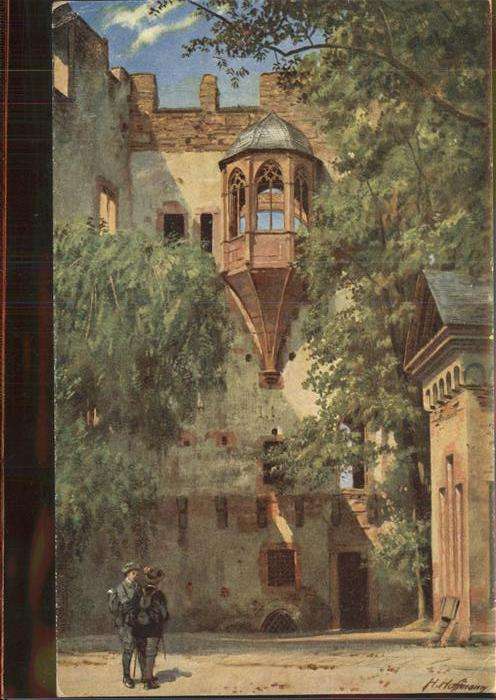 Hoffmann Heinrich Nr. 449  Schloß Heideberg Erker Bibliot