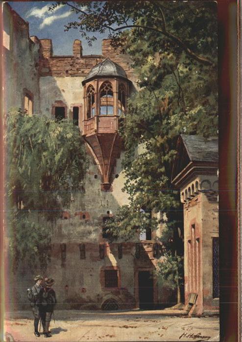 Hoffmann Heinrich Nr. 449  Schloss Heidelberg Erker Bibli
