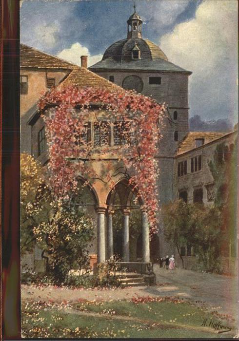 Hoffmann Heinrich Nr. 465 Heidelberg Schloßhof Brunnenhal