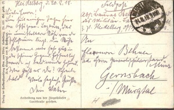 Hoffmann Heinrich Nr. 533 Heidelberg Ziegelhäuser Landstr – Bild 2
