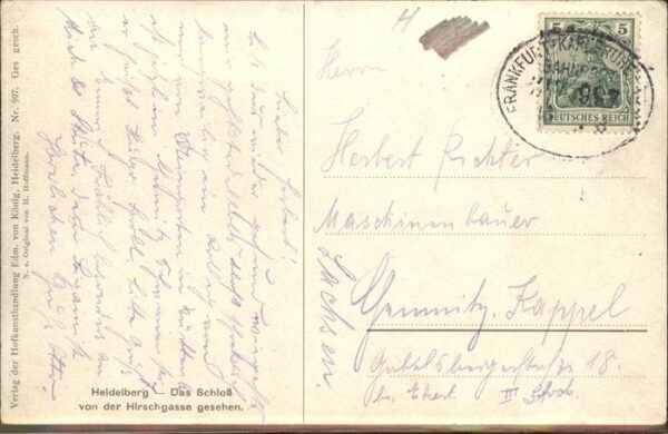 Hoffmann Heinrich Nr. 597 Heidelberg Schloss Hirschgasse – Bild 2