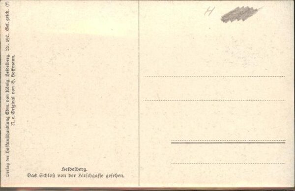 Hoffmann Heinrich Nr. 597 Heidelberg Schloss Kirchgasse – Bild 2