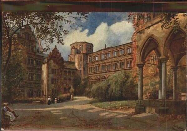 Hoffmann Heinrich Nr. 599 Heidelberg Schloßhof