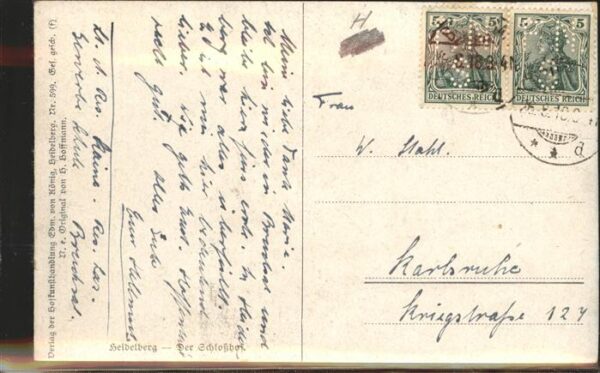 Hoffmann Heinrich Nr. 599 Heidelberg Schloßhof – Bild 2