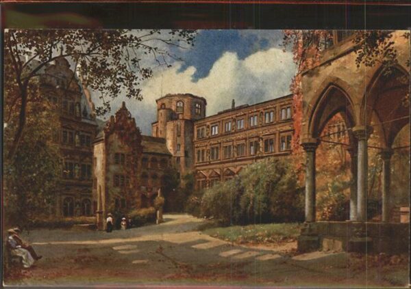 Hoffmann Heinrich Nr. 599 Heidelberg Schloßhof