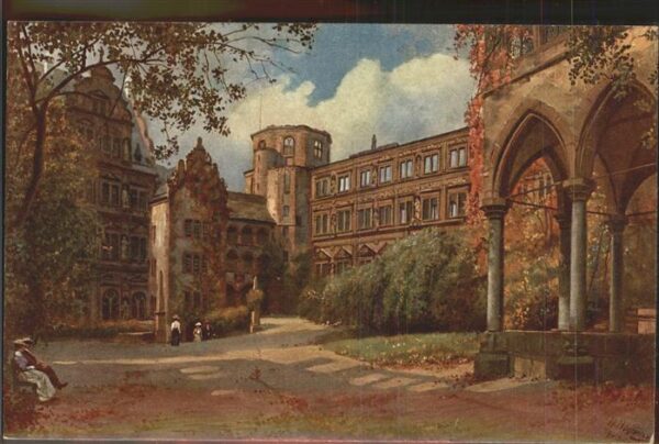 Hoffmann Heinrich Nr. 599 Heidelberg Schloßhof