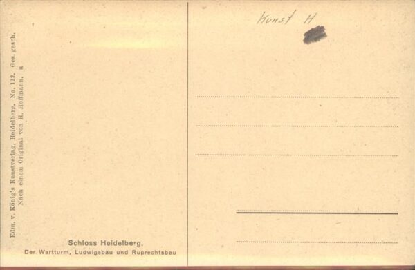 Hoffmann Heinrich Nr. 122 Schloss Heidelberg Ruprechtsbau – Bild 2