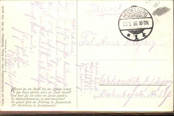 Hoffmann Heinrich Nr. 598 Schloß Alt-Heidelberg – Bild 2
