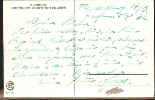 Hoffmann Heinrich Nr. 652 Heidelberg Philosophenweg – Bild 2