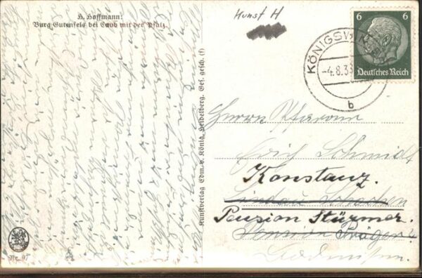 Hoffmann Heinrich Nr. 97 Burg Gutenfels bei Kaub Pfalz – Bild 2