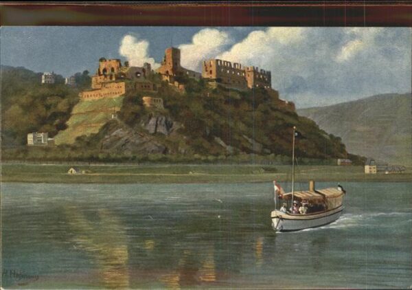 Hoffmann Heinrich Nr. 56 Ruine Rheinfels Boot