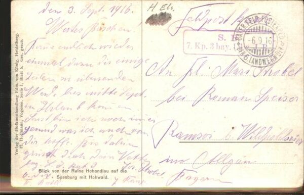 Hoffmann Heinrich Spesburg Hohwald Vogesenserie I Blatt 5 – Bild 2