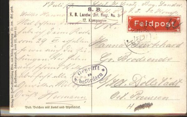 Hoffmann Heinrich Nr. 208 Bad Belchen Hotel und Alpenblic – Bild 2