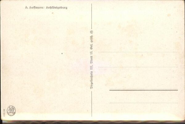 Hoffmann Heinrich Hohkönigsburg Vogensenserie III Blatt 1 – Bild 2