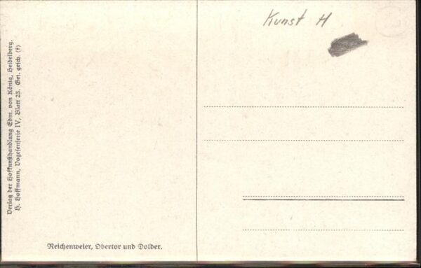 Hoffmann Heinrich Reichenweier Obertor Dolder – Bild 2