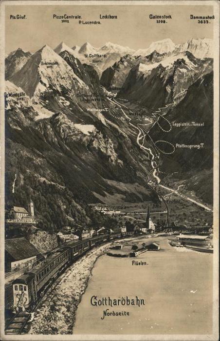 Eisenbahn Gotthardbahn Nordseite Flüelen