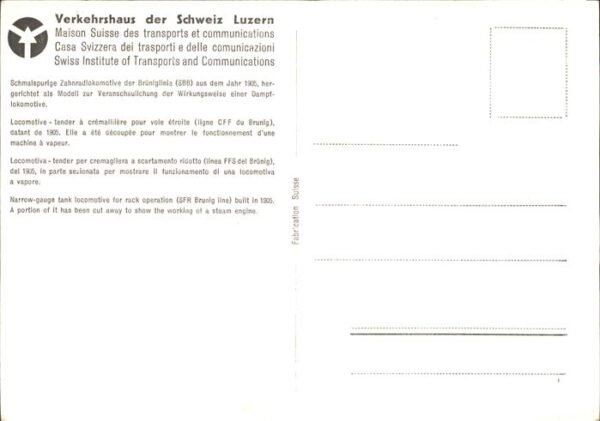 Lokomotive Brüniglinie Verkehrshaus Schweiz Luzern – Bild 2