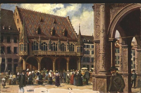 Hoffmann Heinrich Nr. 3 Freiburg Münsterplatz mit Kaufhau