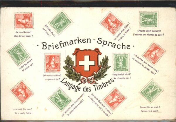 Briefmarkensprache Schweiz Wappen