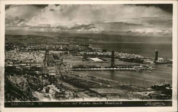 Barcelona Cataluna Vista del Puerto desde Montjuich