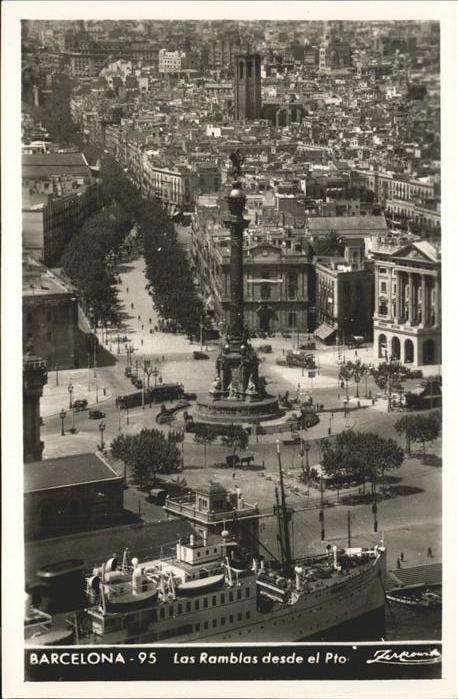Barcelona Cataluna Las Ramblas desde el Puerto Monumento B